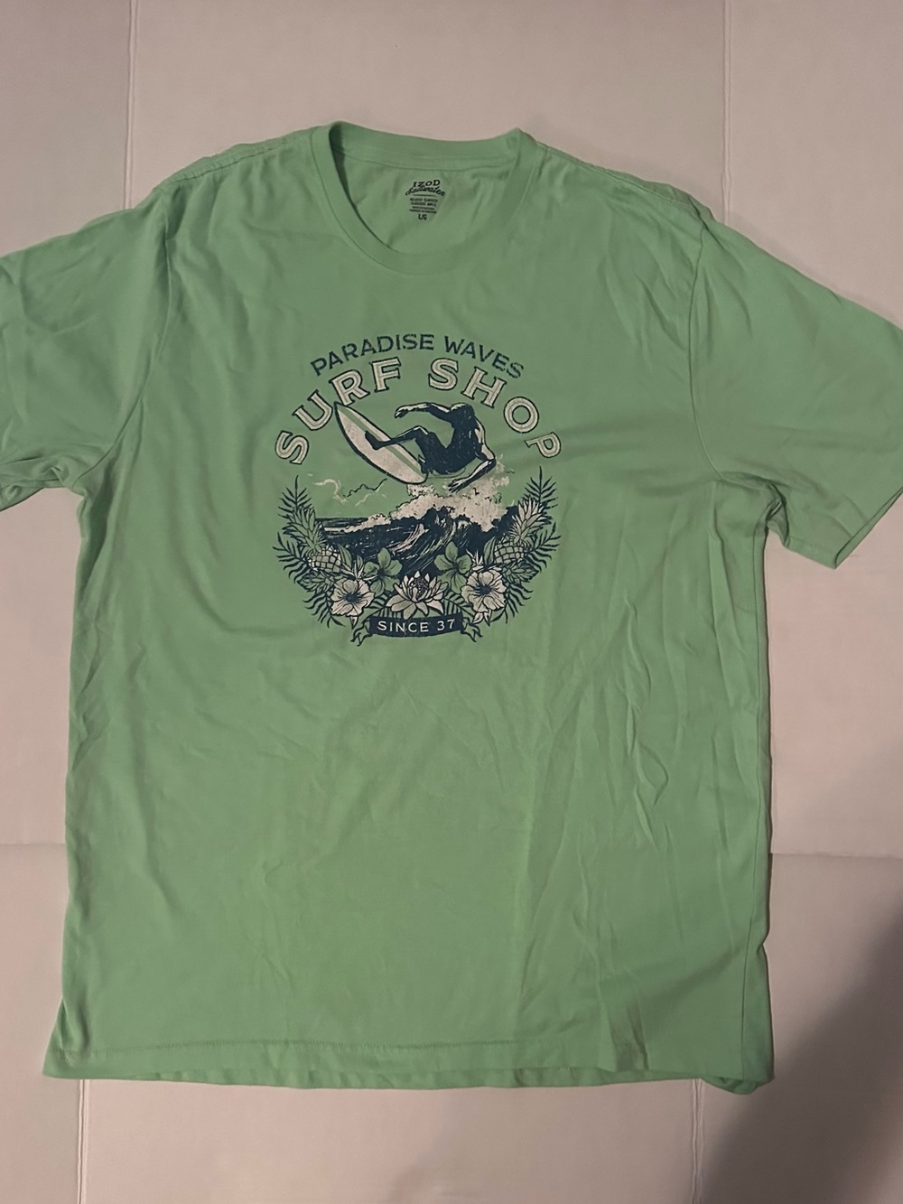 Izod Mint Green Surf Shop Graphic Tee